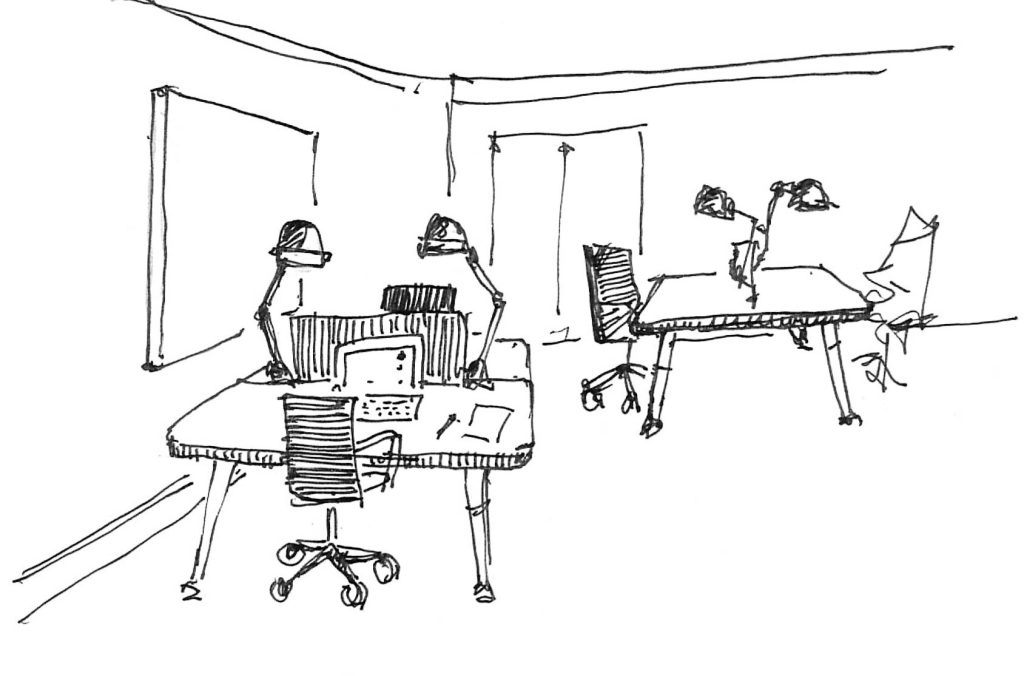 Pour une société de consultants, organisation et implantation d’espaces de bureaux. Aménagement des salles de recrutement, création d’un parcours scénographié, espaces de détente. Surface 600 m2