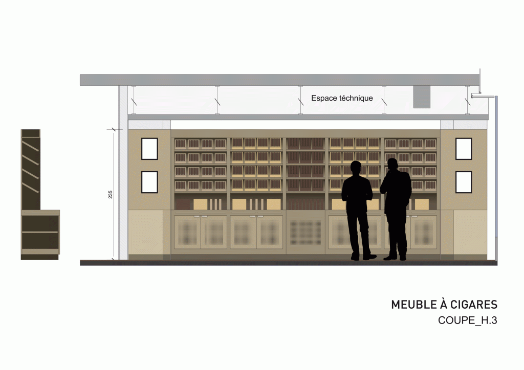 Design du bar Publicis Drugstore réalisé en Corian, il est situé Avenue des Champs-Élysées à Paris. Création de Claude Lecante designer à Paris.