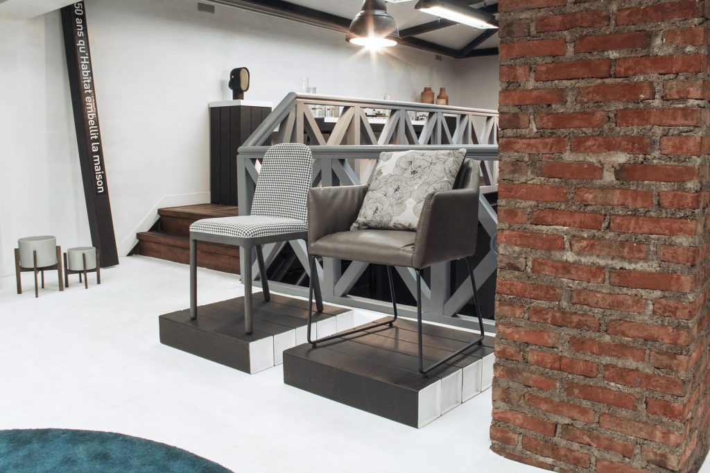 Conception de la scénographie pour la présentation à la presse de la collection Habitat automne/hiver 2014. Exposition dans un espace type loft new-yorkais. Design de la scénographie, des mobiliers et réalisation du graphisme. Surface d’exposition : 400 m2