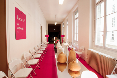 Conception de la scénographie pour la présentation à la presse de la collection Habitat automne/hiver 2013. Exposition dans immeuble anciennement occupé par des jésuites, Paris 04 Design de la scénographie, des mobiliers et réalisation du graphisme. Surface d’exposition : 500 m2 #scenography @scenography #habitat #furniture #claudelecante @claudelecante @scenography