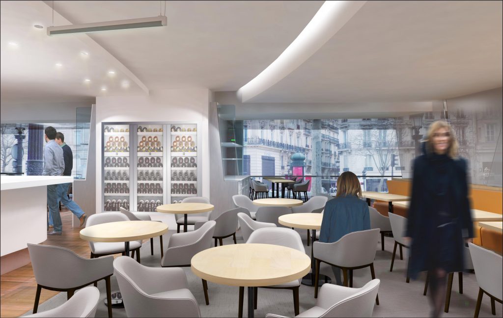 Design du bar Publicis Drugstore réalisé en Corian, il est situé Avenue des Champs-Élysées à Paris. Création de Claude Lecante designer à Paris. #publicisdrugstore @publicisdrugstore @claudelecante #architecture @retail