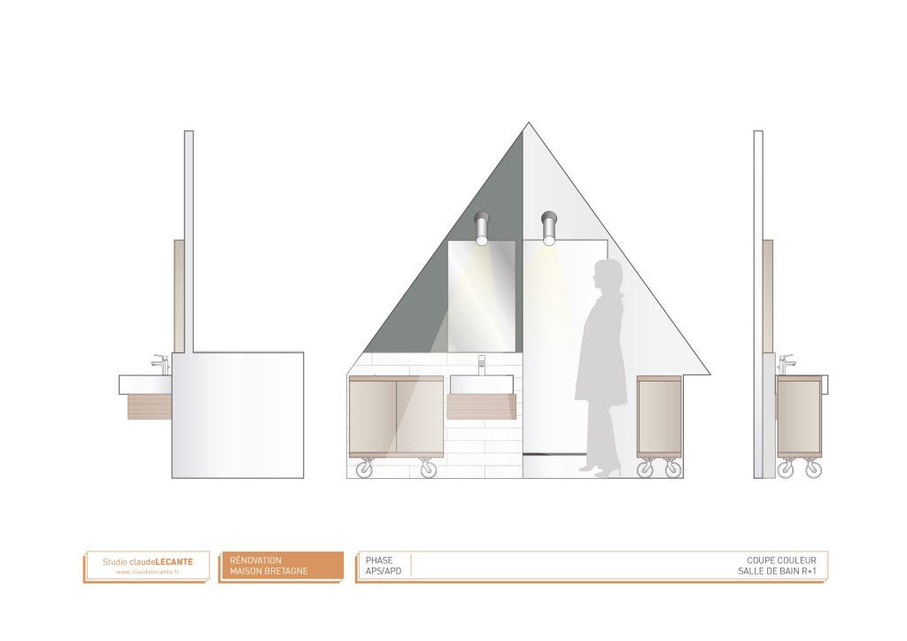 Suite à l’achat d’une maison, rénovation comprenant une étude pour la réalisation de chambres, un espace commun et une salle de bain pour 2 enfants. Réagencement total et design de mobilier paroi permettant la séparation des chambres pouvant être évolutives et réouvrir l’espace dans le futur. Le mobilier dans les chambres et la salle de bain fait intégralement parti du projet du traitement des espaces. design Claude Lecante