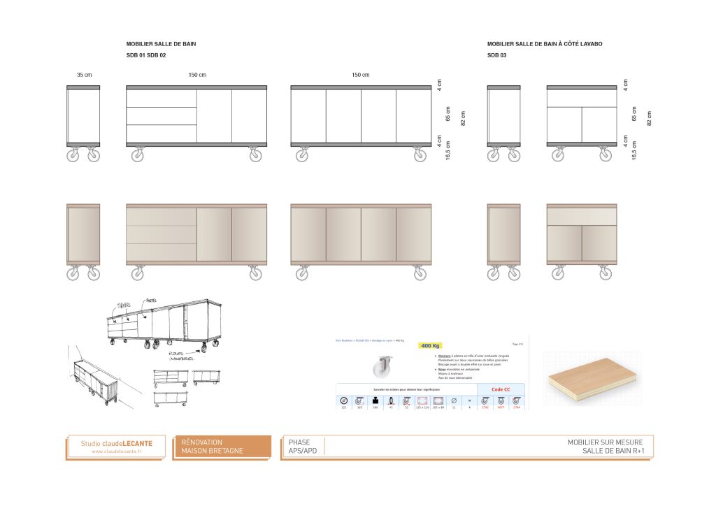 Suite à l’achat d’une maison, rénovation comprenant une étude pour la réalisation de chambres, un espace commun et une salle de bain pour 2 enfants. Réagencement total et design de mobilier paroi permettant la séparation des chambres pouvant être évolutives et réouvrir l’espace dans le futur. Le mobilier dans les chambres et la salle de bain fait intégralement parti du projet du traitement des espaces. design Claude Lecante
