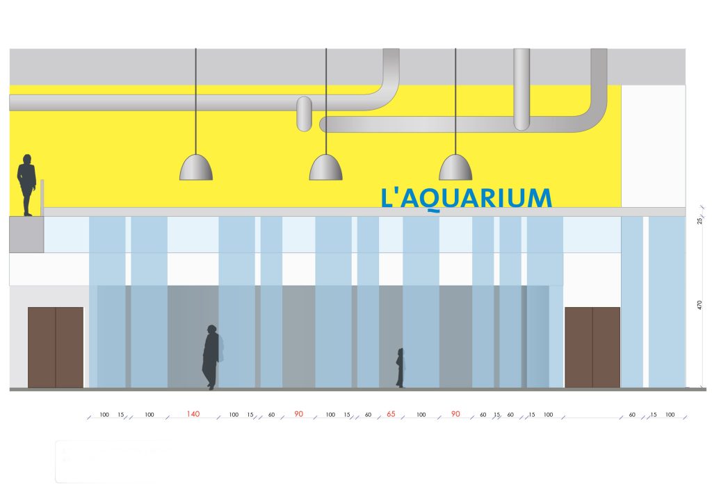 Rénovation de la totalité de l’aquarium permanent situé au niveau de la Géode. Conception de l’habillage des bassins, design et conception graphique de la signalétique. Suivi de fabrication et de pose de l’ensemble. Collaboration avec Clémence Farrell @designgraphiqueclaudelecante design graphique / Claude Lecante