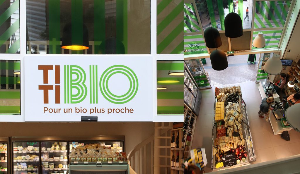 Conception et design du magasin de vente biologique nommé Titi Bio situé à seuil Malmaison. Le projet comprend une étude des cellules de vente, mise aux normes, conception des espaces et design de tous les mobiliers réalisés sur mesure par Claude Lecante.