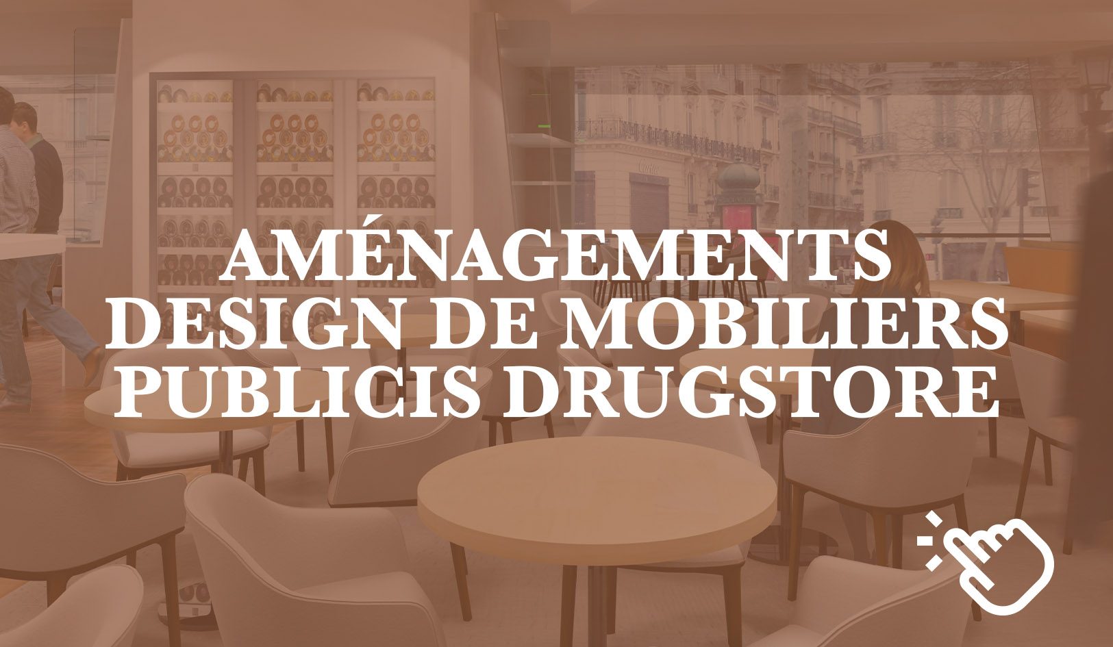 Design du bar Publicis Drugstore réalisé en Corian, il est situé Avenue des Champs-Élysées à Paris. Création de Claude Lecante designer à Paris.