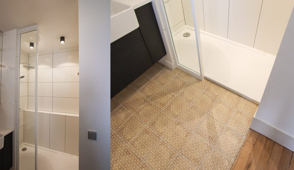 Rénovation totale d'un appartement à Paris 20 par le studio Claude Lecante. Reprise et réorganisation des espaces, design des mobiliers et de la cuisine fabriquée sur mesure. Suivi de chantier et des fabrications. Design de la cuisine en Corian et meubles Claude Lecante #architecture #claudelecante @architecture @paris20 #renovationparis20 @designmobilier