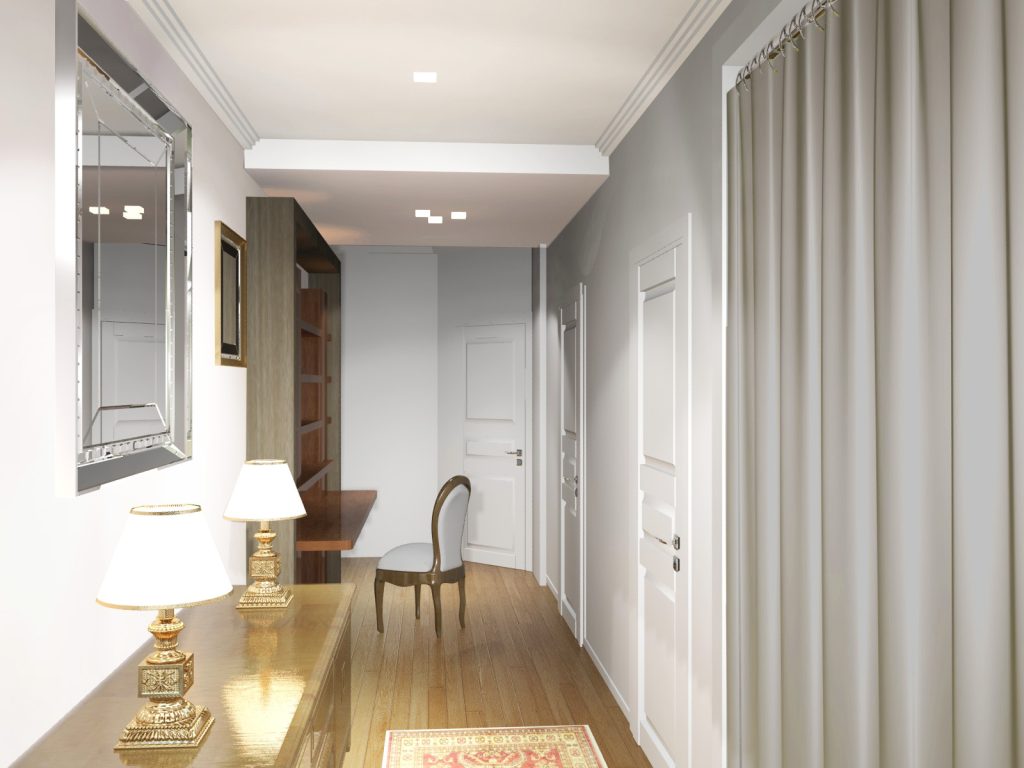 Appartement situé à Charenton le Pont, zone d’intervention 90 m2 sur une surface totale de 150 m2. Rénovation des espaces salon, couloir, hall et toilettes. Design des mobiliers dont la bibliothèque du salon. Photographies : Claude Lecante