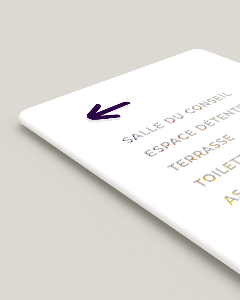 Travail sur des éléments inspirés de la nouvelle charte graphique et/ou du mécénat pratiqué auprès duMusée du Quai Branly. Utilisation de matériaux issus de votre filière comme avec le laiton un alliage issu de différents minerai. indispensable. Une dernière transformation... Par la fonction et le design. Projet lauréat mais non réalisé. Claude Lecante pour Eramet. #eramet @eramet #coriansignage @corian #wayfinding