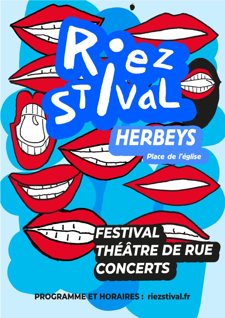 Création de la ligne graphique du festival de théâtre de rue Riezstival qui se déroule à Herbeys près de Grenoble. Design de l’affiche, flyers, le programme et campagne publicitaire en 2024 et 2025. Réalisation des fichiers d’éxécution graphique. Le festival a reçu en spectacle Fred Blin, Patrick De Valette, No Coffe for the Queen, More Aura, Dis bonjour à la Dame etc. #grenoble #herbeys #graphisme #affiche_design #fredBlin #fred_blin @fedblin @moreaura @designgraphique #theatrederue #theatre_de_rue #graphisme_lecante