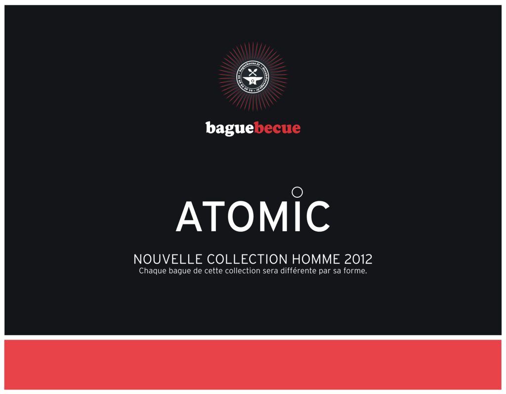 Création de la charte graphique pour la marque de bijoux Baguebecue. Bijoux pour hommes et femmes, principalement des collections de bagues réalisées en inox issus de couverts de la table. Mise en œuvre de la communication, réalisation des photographies servant aux brochures et au site internet. http://www.baguebecue.com