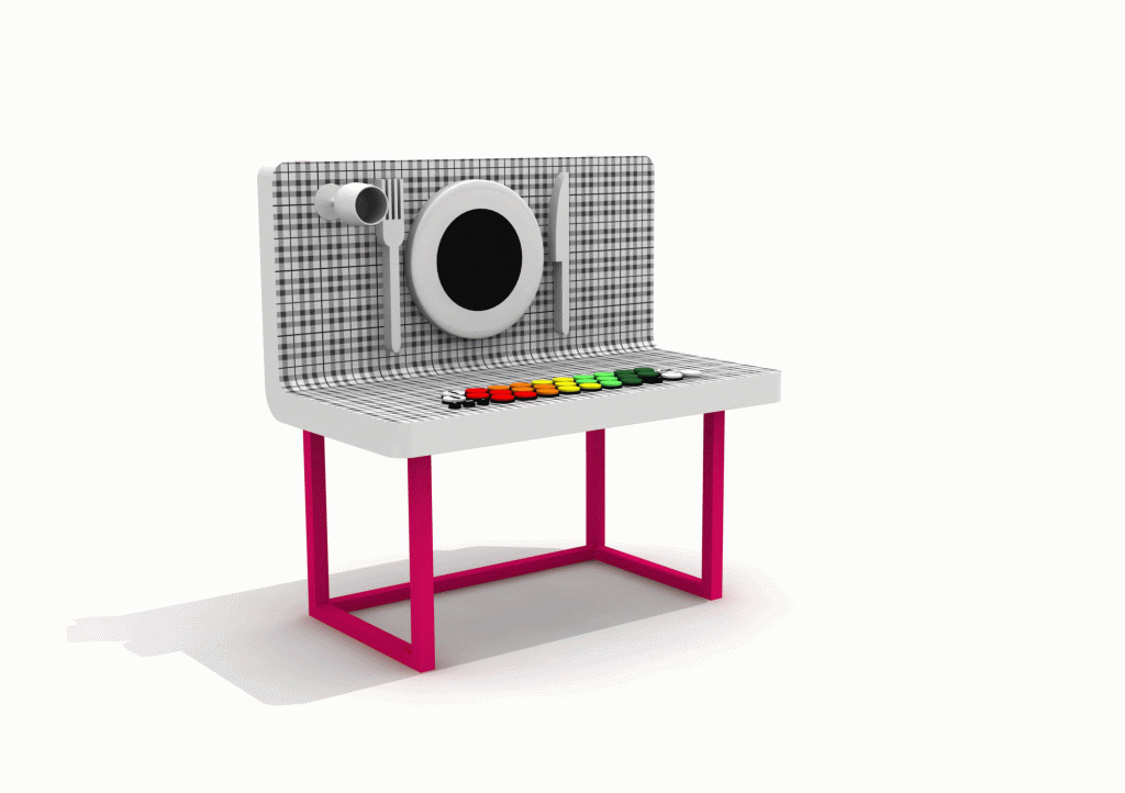 Design de 30 mobiliers différents pour l’exposition. La version itinérante a été présentée en France, Belgique, Suisse, Norvège, Finlande, Koweit, Mexique, Portugual, etc. Conception du design, plans et suivi de fabrication. Graphisme de certaines manips. Collaboration avec Clémence Farrell et Paul Viala. Scénographie : Franck Houndégla / Graphisme : Fabien Hahusseau exhibition for children entertainment Claude Lecante