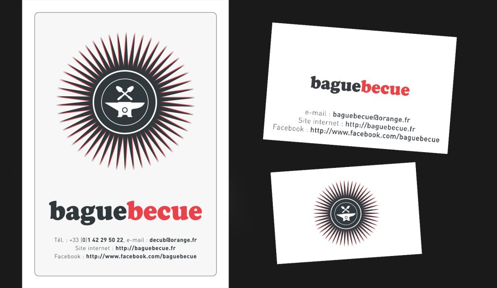 Création de la charte graphique pour la marque de bijoux Baguebecue. Bijoux pour hommes et femmes, principalement des collections de bagues réalisées en inox issus de couverts de la table. Mise en œuvre de la communication, réalisation des photographies servant aux brochures et au site internet. http://www.baguebecue.com
