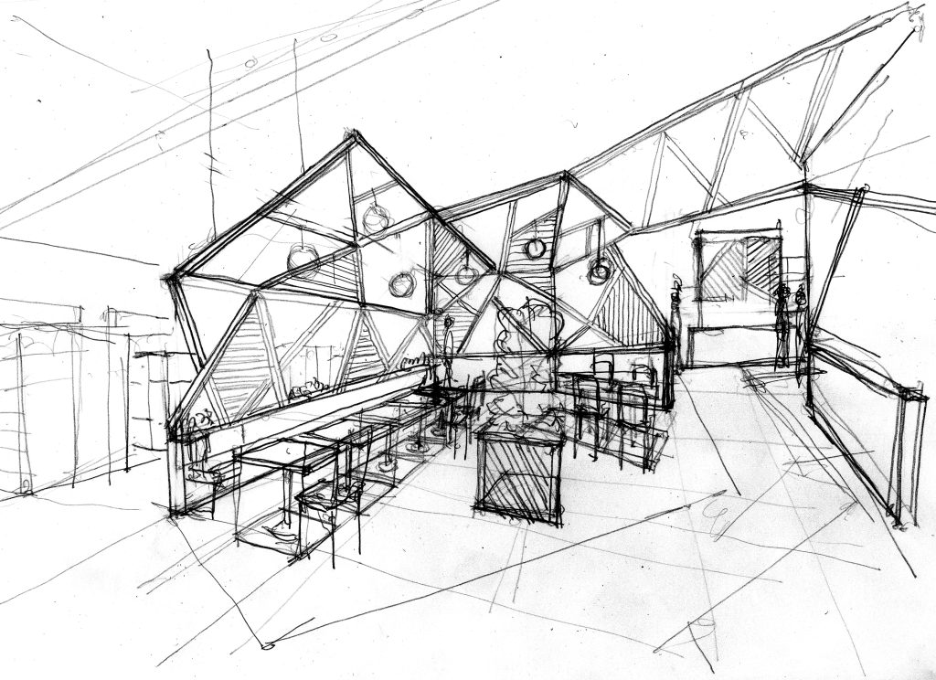 Pour nos projets ou pour différentes agences de communication ou de design, réalisations de croquis fait main servant à des appels d’offres, dossiers d’esquisses et développements de projets. Suite à un brief avec ou sans image existante, mettre sur papier les concepts, volumes et histoires que l’agence souhaite proposer à leurs clients. #drawing #croquis_architecture #claude_lecante #design_graphique #graphisme #dessinmain