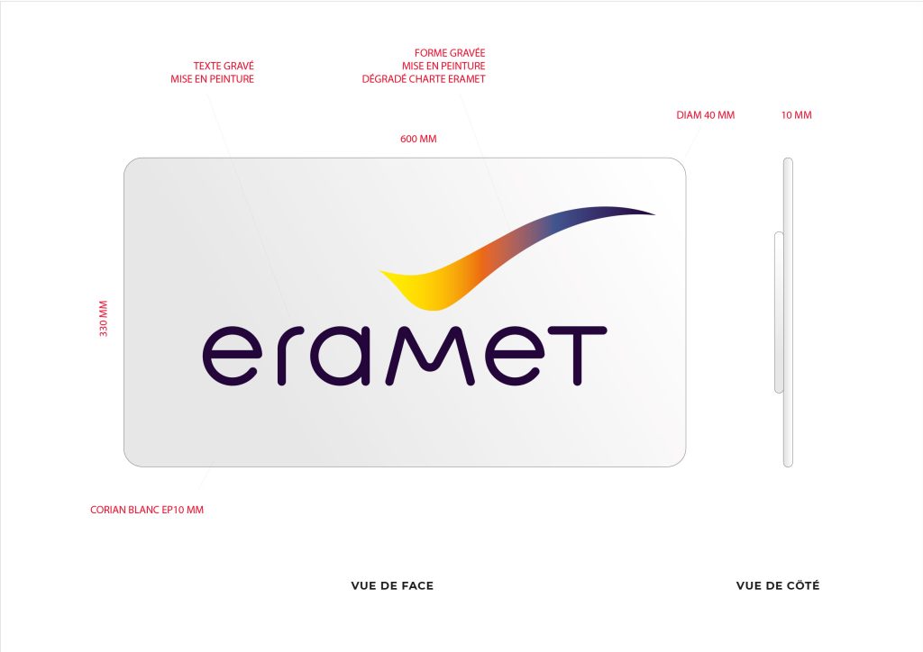 Travail sur des éléments inspirés de la nouvelle charte graphique et/ou du mécénat pratiqué auprès duMusée du Quai Branly. Utilisation de matériaux issus de votre filière comme avec le laiton un alliage issu de différents minerai. indispensable. Une dernière transformation... Par la fonction et le design. Projet lauréat mais non réalisé. Claude Lecante pour Eramet. #eramet @eramet #coriansignage @corian #wayfinding