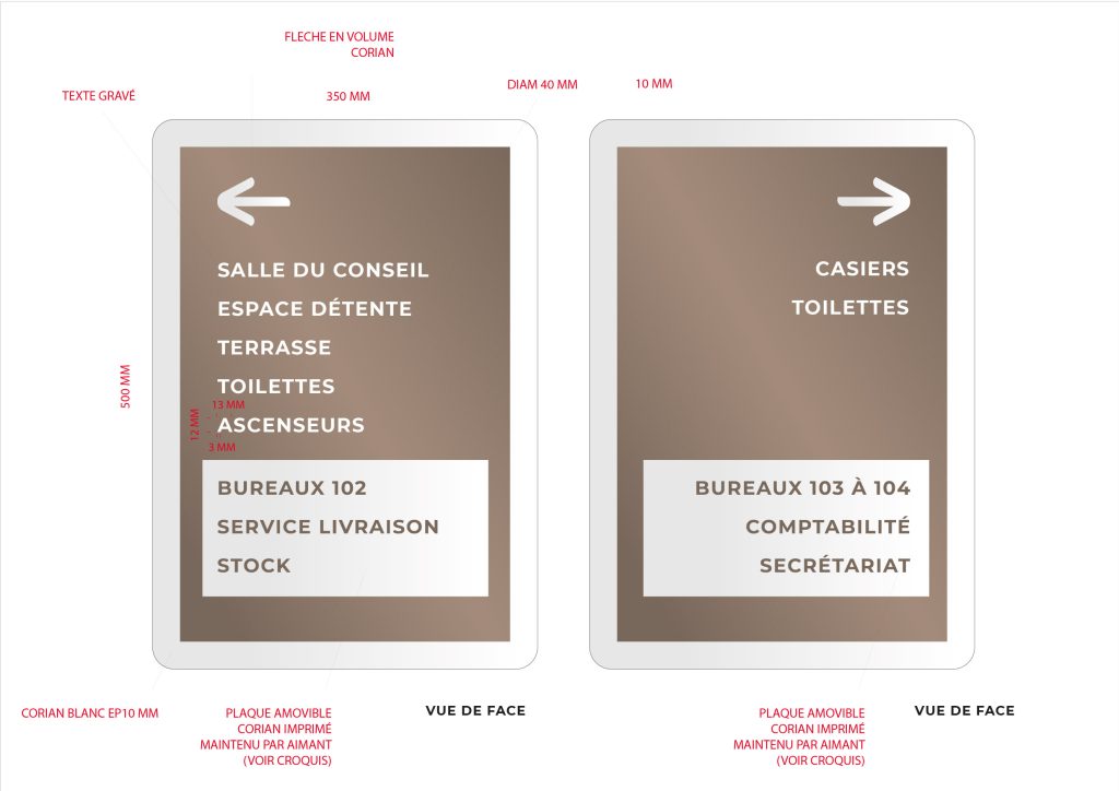 Travail sur des éléments inspirés de la nouvelle charte graphique et/ou du mécénat pratiqué auprès duMusée du Quai Branly. Utilisation de matériaux issus de votre filière comme avec le laiton un alliage issu de différents minerai. indispensable. Une dernière transformation... Par la fonction et le design. Projet lauréat mais non réalisé. Claude Lecante pour Eramet. #eramet @eramet #coriansignage @corian #wayfinding