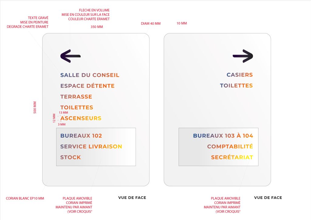 Travail sur des éléments inspirés de la nouvelle charte graphique et/ou du mécénat pratiqué auprès duMusée du Quai Branly. Utilisation de matériaux issus de votre filière comme avec le laiton un alliage issu de différents minerai. indispensable. Une dernière transformation... Par la fonction et le design. Projet lauréat mais non réalisé. Claude Lecante pour Eramet. #eramet @eramet #coriansignage @corian #wayfinding