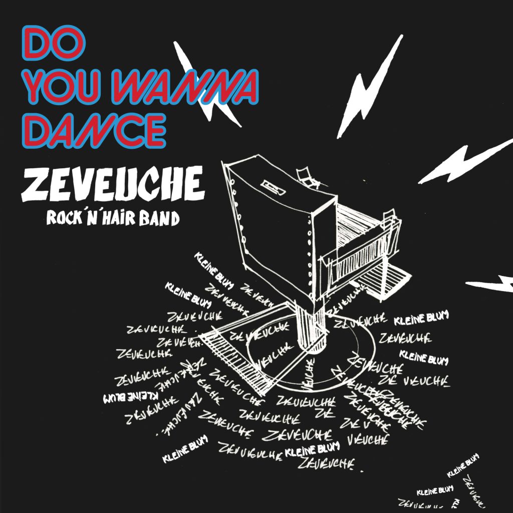 Création de la charte graphique pour le groupe de rock’n’hair Zeveuche. Mise en œuvre de la communication. Exécution d’illustrations et conception d’affiches et de flyers. Réalisation du graphisme de leur premier 45t comprenant pochette, stickers, leaflet. #zeveuche #rocknhair #designlecante