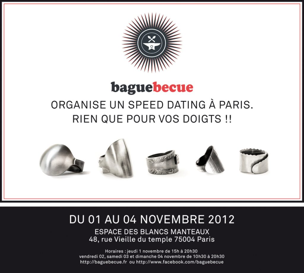 Création de la charte graphique pour la marque de bijoux Baguebecue. Bijoux pour hommes et femmes, principalement des collections de bagues réalisées en inox issus de couverts de la table. Mise en œuvre de la communication, réalisation des photographies servant aux brochures et au site internet. http://www.baguebecue.com
