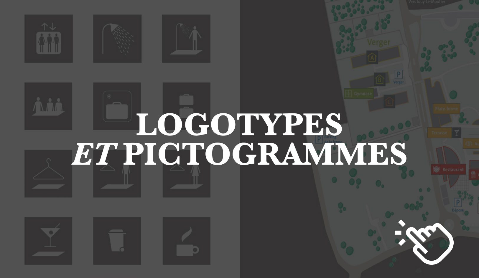 Création pour différentes marques ou sociétés de logotypes ou pictogrammes. Déclinaison possible avec carte de visite ou site internet pour les logotypes. Pour les pictogrammes design de familles pour des bâtiments, des lieux publics... ou unitaire devant s’insérer dans une famille existante.