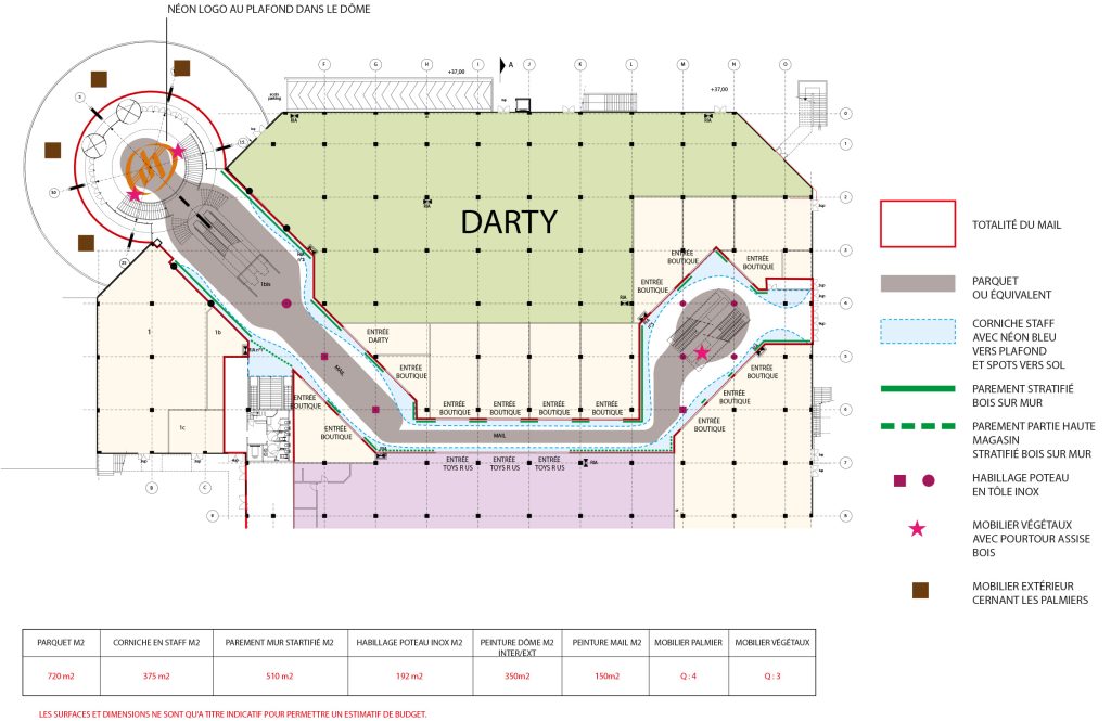 Création de la nouvelle identité architecturale des façades et du mail. Organisation des espaces et design des mobiliers intérieurs et exterieurs. Réalisation des images, et plans. Nouvelle identité graphique et graphisme : Agence Saisons. #retaildesign @claudelecante #retailsignage #nicelingostière