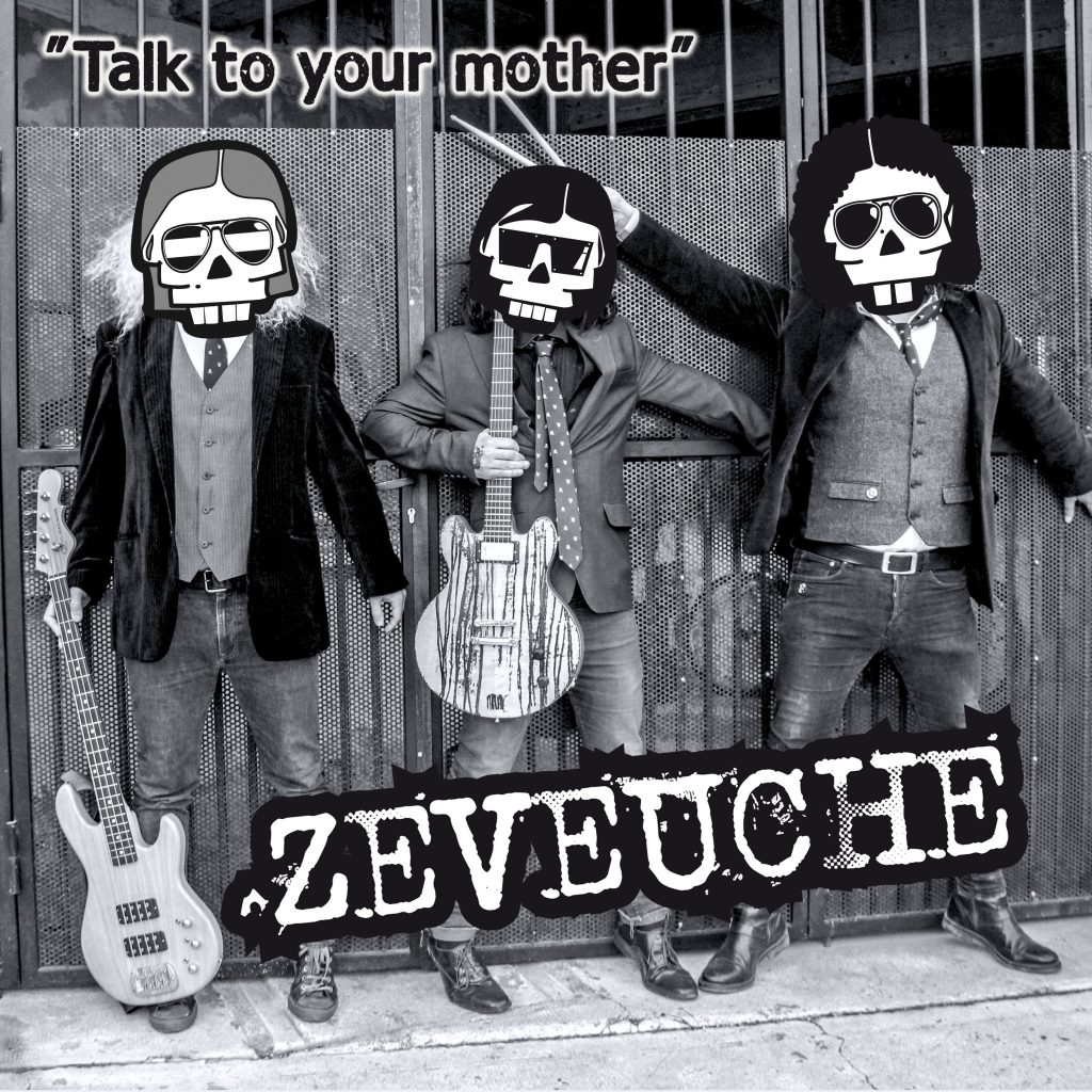 Création de la charte graphique pour le groupe 
de rock’n’hair Zeveuche. 
Mise en œuvre de la communication. Exécution d’illustrations 
et conception d’affiches et de flyers.
Réalisation du graphisme de leur premier 45t comprenant 
pochette, stickers, leaflet. #zeveuche #rocknhair #designlecante