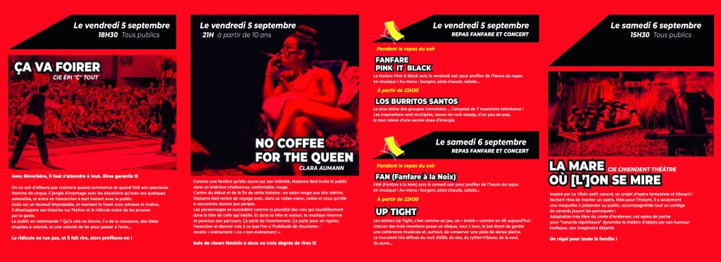 Création de la ligne graphique du festival de théâtre de rue Riezstival qui se déroule à Herbeys près de Grenoble. Design de l’affiche, flyers, le programme et campagne publicitaire en 2024 et 2025. Réalisation des fichiers d’éxécution graphique. Le festival a reçu en spectacle Fred Blin, Patrick De Valette, No Coffe for the Queen, More Aura, Dis bonjour à la Dame etc. #grenoble #herbeys #graphisme #affiche_design #fredBlin #fred_blin @fedblin @moreaura @designgraphique #theatrederue #theatre_de_rue #graphisme_lecante